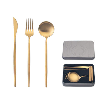 stainless steel portable cutlery set