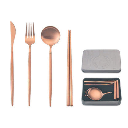 stainless steel portable cutlery set