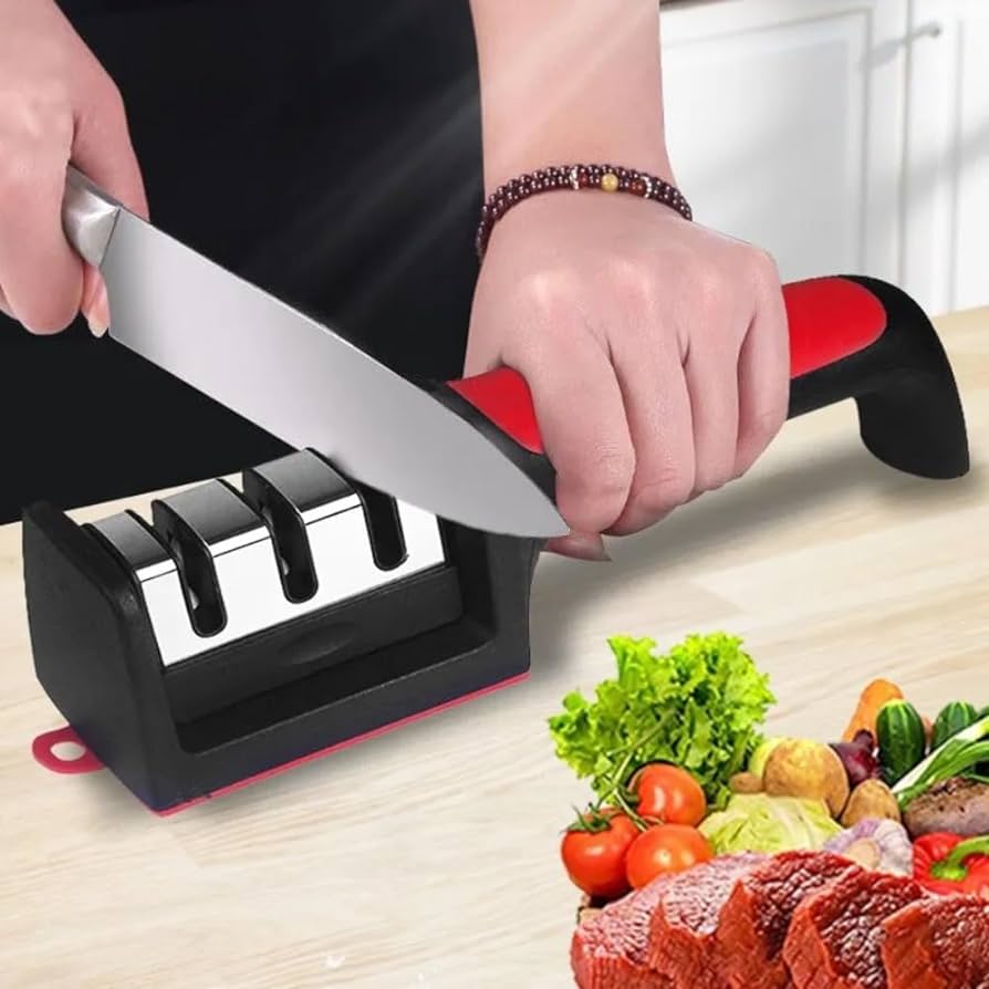 Kitchen knife sharpener and more than one knife can be used