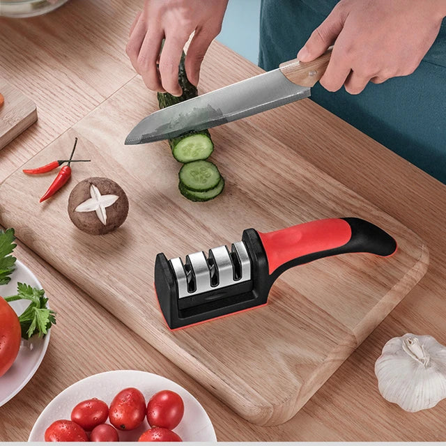 Kitchen knife sharpener and more than one knife can be used