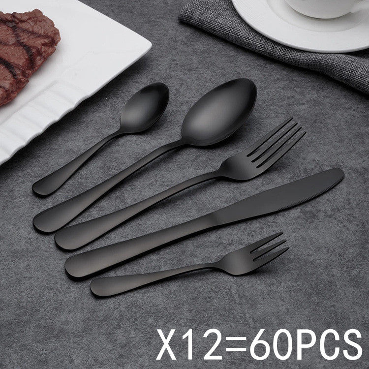 Black Stainless Steel Western Cutlery