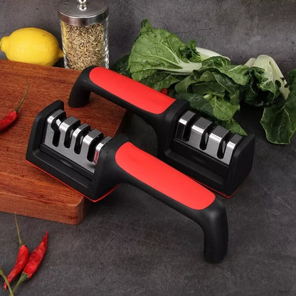 Kitchen knife sharpener and more than one knife can be used